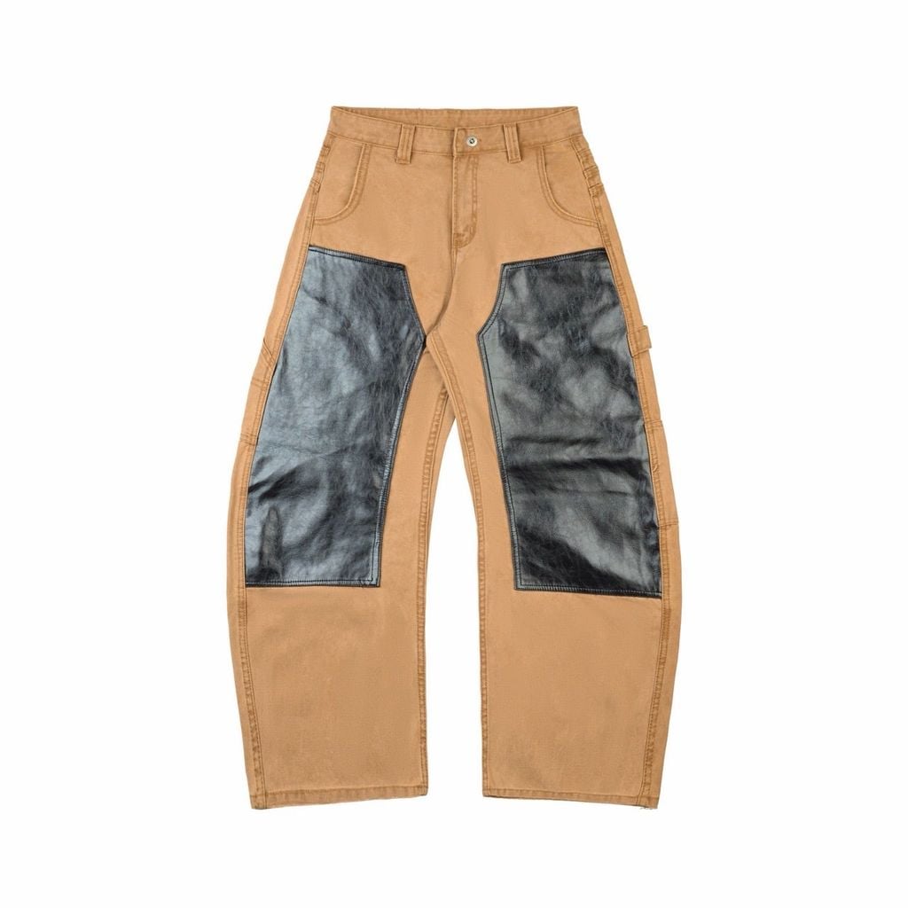 QUẦN DÀI "WHENEVER" DOUBLE-KNEE LEATHER PANTS / DUSTY SAND