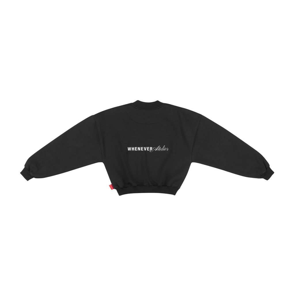 “WHENEVER” BEAR SWEATER / BLACK