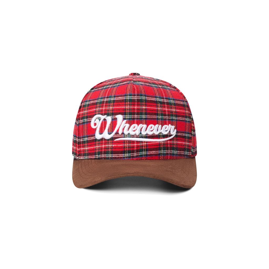 “WHENEVER” PLAID SURDECAP / SCARLET