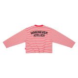 “WHENEVER” STRIPED LONG SLEEVE T-SHIRT VER2 / RED