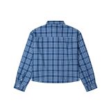 "WHENEVER" FLANNEL PLAID LONG-SLEEVE SHIRT / BLUE