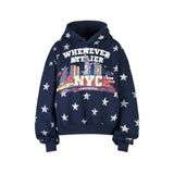 “WHENEVER” STAR GIRL HOODIE / NAVY