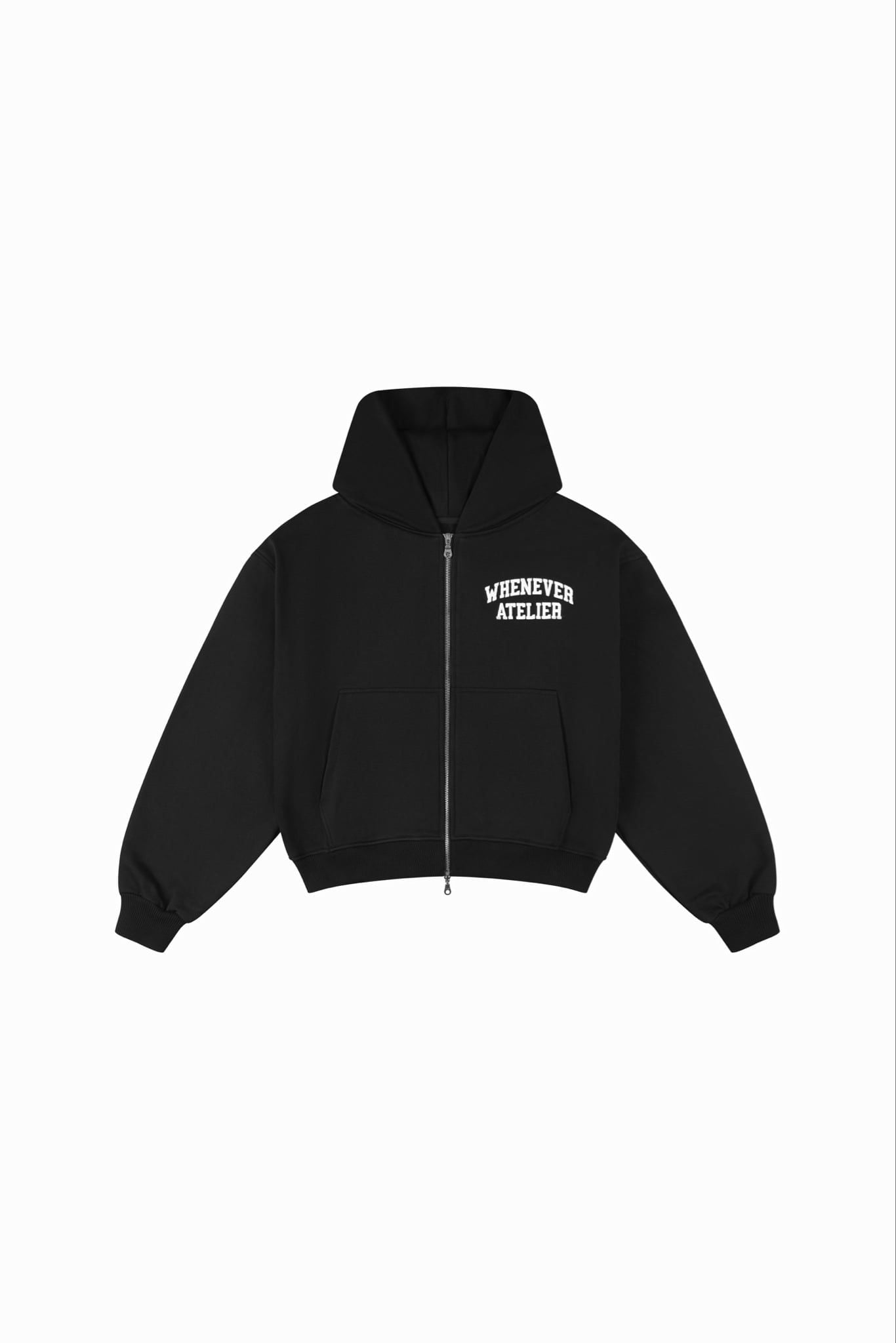 ÁO KHOÁC "WHENEVER" BASIC ZIP-UP HOODIE SS26 / BLACK