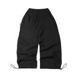 “WHENEVER” BASIC LOGO KNIT PANTS / BLACK
