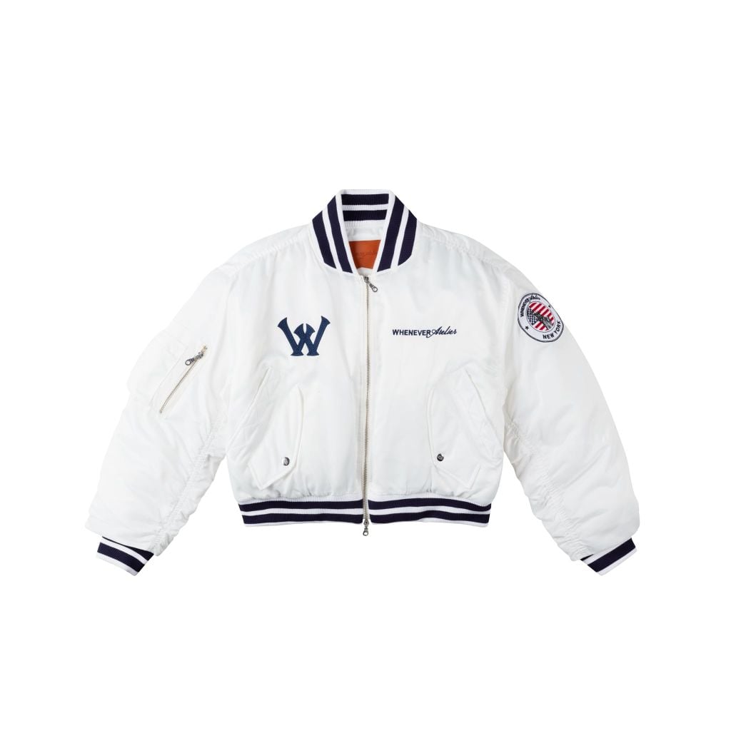 “WHENEVER” NEW YORK BOMBER / WHITE