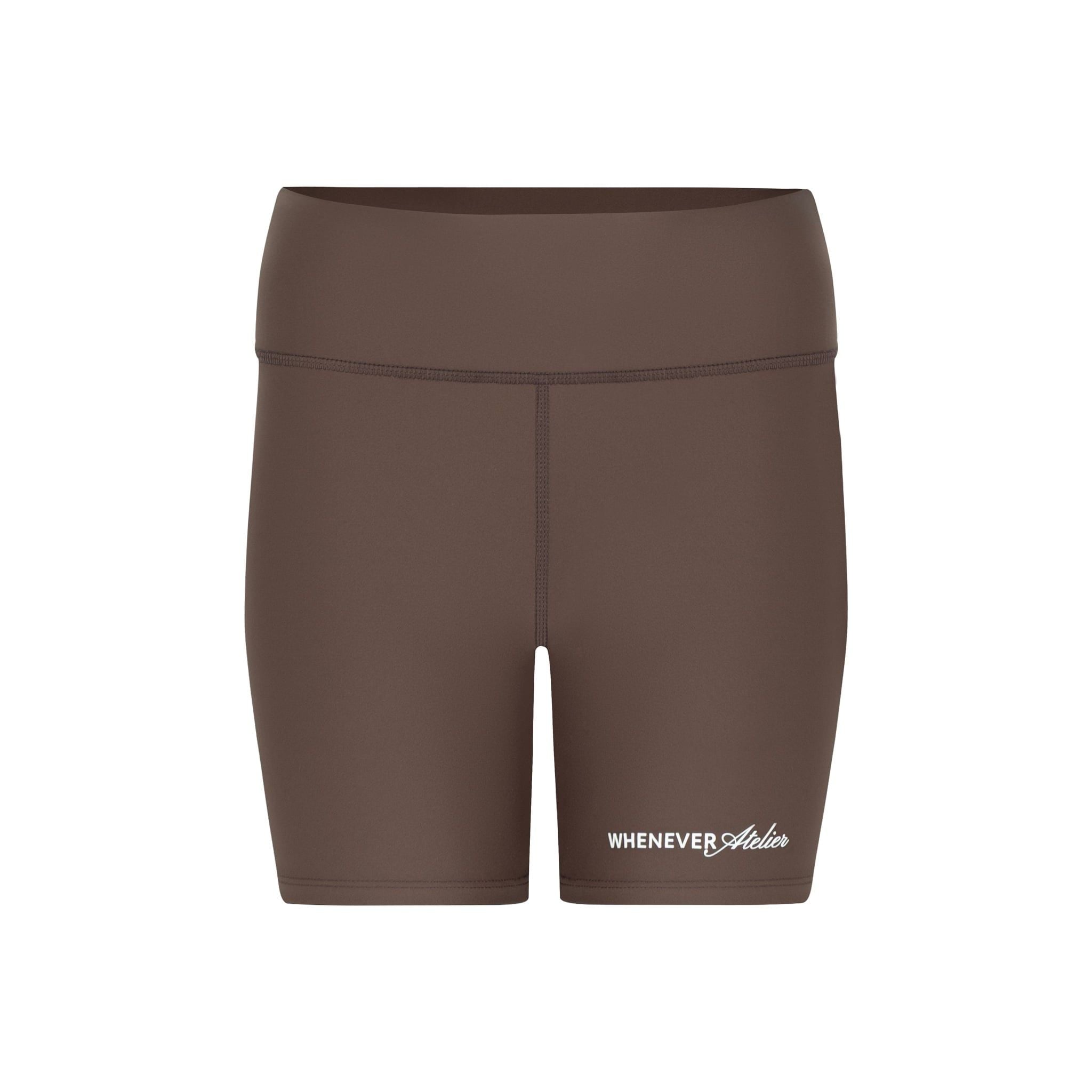 "WHENEVER" BASIC SPORTS SHORTS / CHOCO