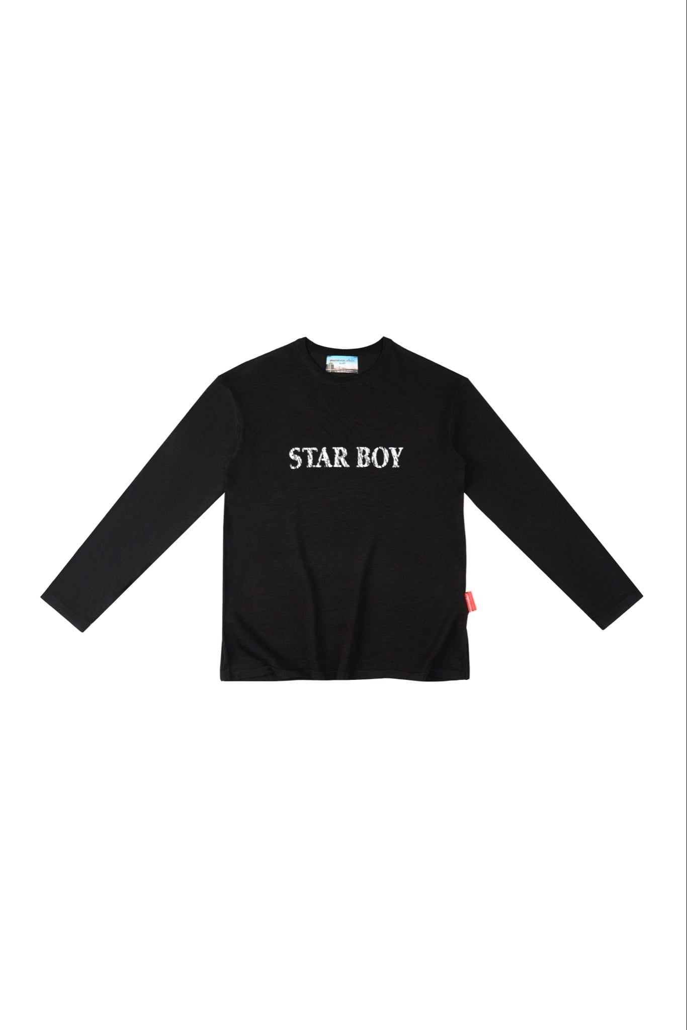 ÁO DỆT LEN TAY DÀI "WHENEVER" STAR BOY LONG SLEEVE T-SHIRT/ BLACK