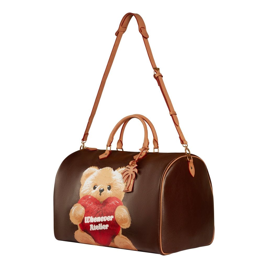 “WHENEVER” BEAR LEATHER BAG / BROWN