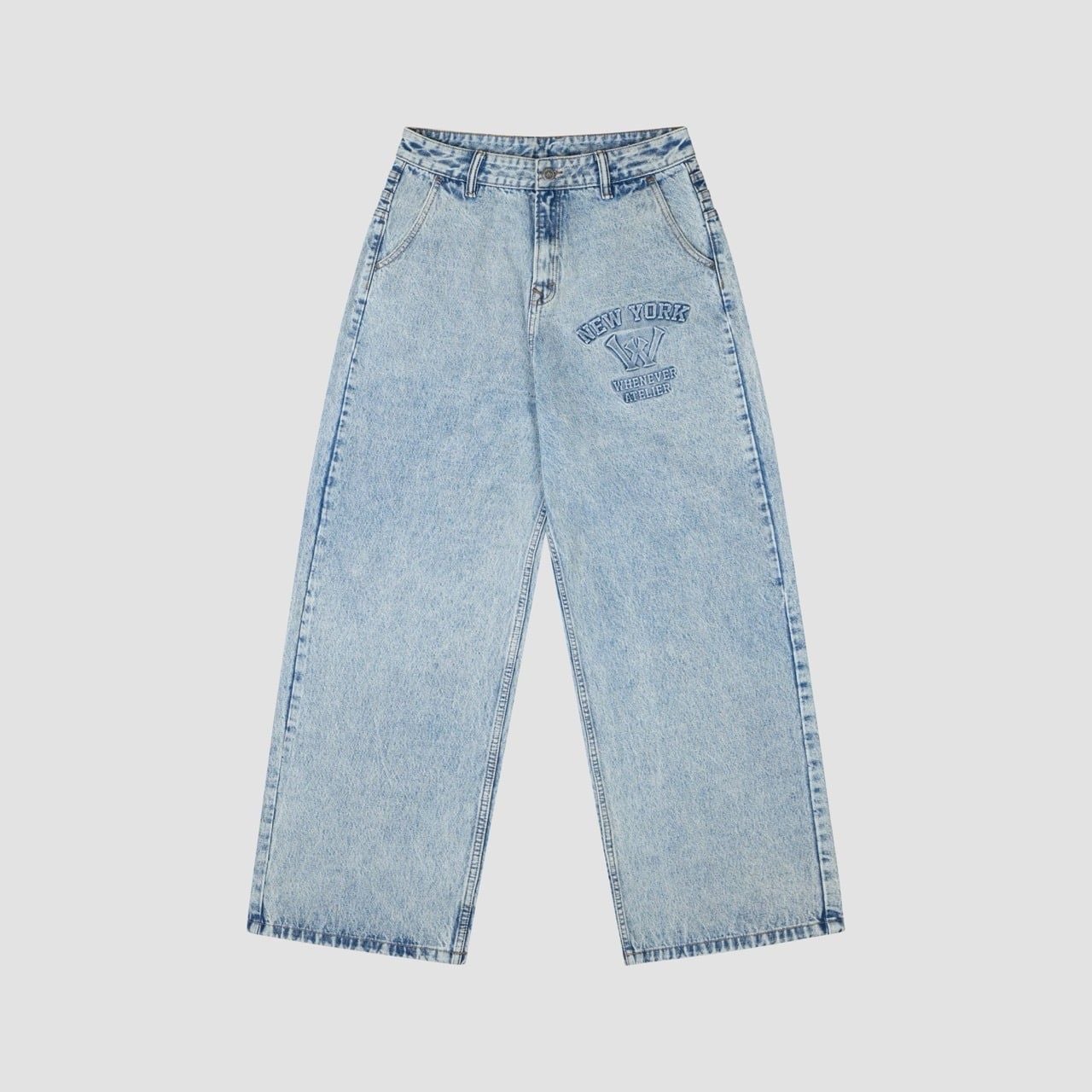 “WHENEVER” BASIC DENIM JEANS / WASH BLUE