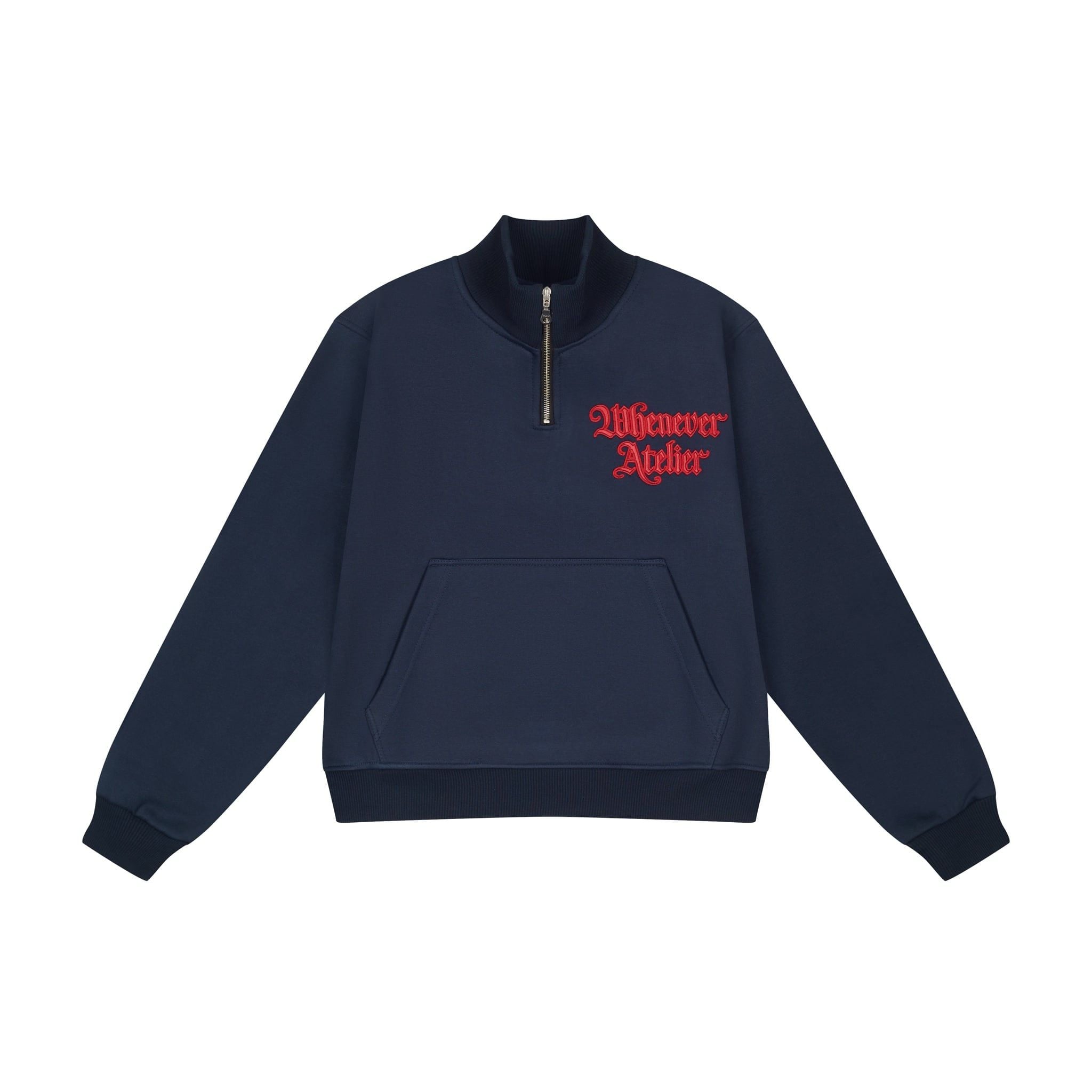 ÁO “WHENEVER” LOGO HALF-ZIP SWEATSHIRT / NAVY
