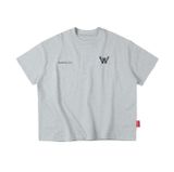 “WHENEVER” W BASIC T-SHIRT / GREY