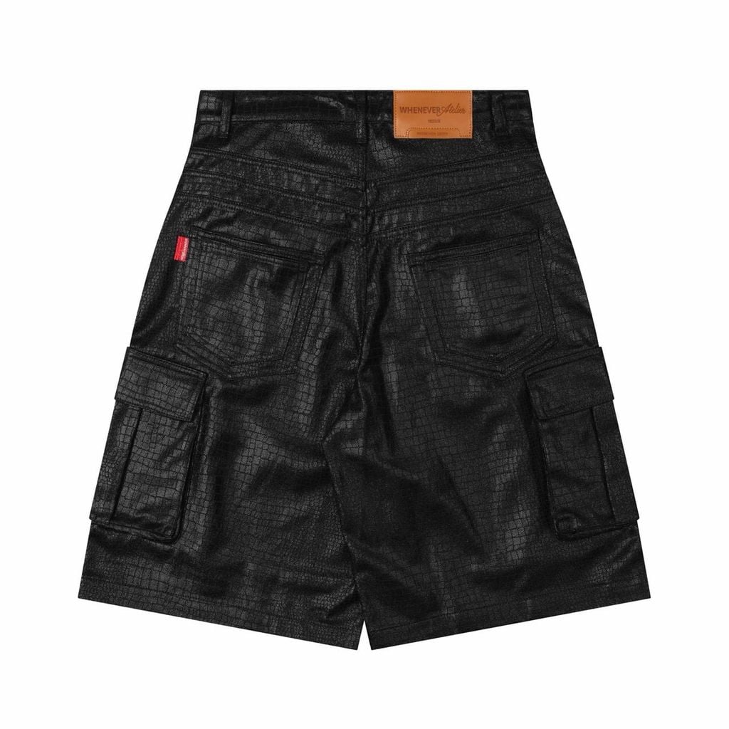 QUẦN “WHENEVER” CROC TEXTURE BAGGY SHORTS / BLACK