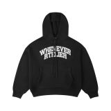 “WHENEVER” BASIC LOGO KNIT HOODIE / BLACK