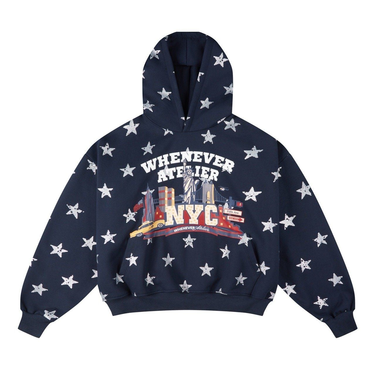 “WHENEVER” STAR GIRL HOODIE / NAVY