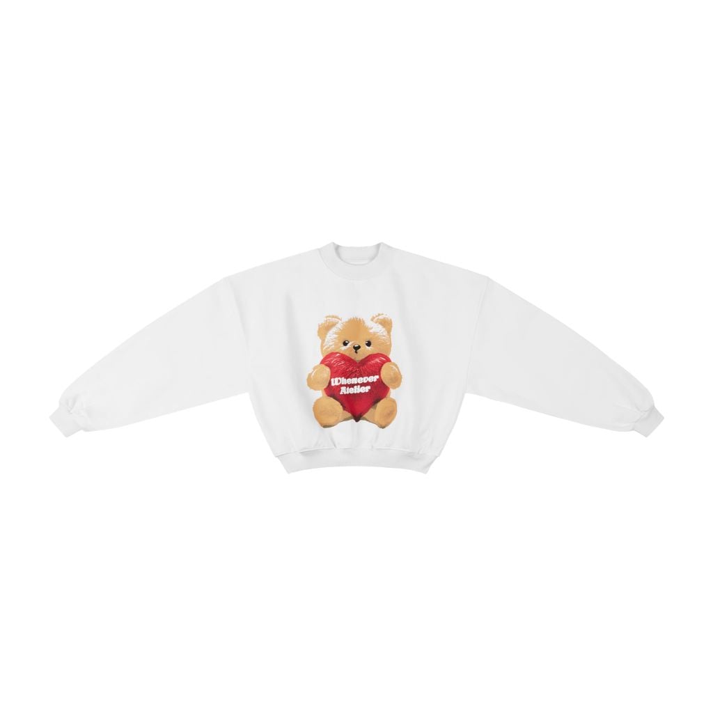 “WHENEVER” BEAR SWEATER / WHITE