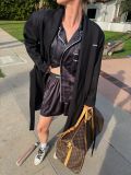 “WHENEVER” QUẦN SATIN PAJAMA SHORTS / BLACK