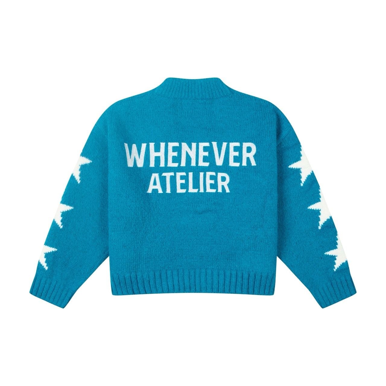 “WHENEVER” STAR CARDIGAN / CYAN