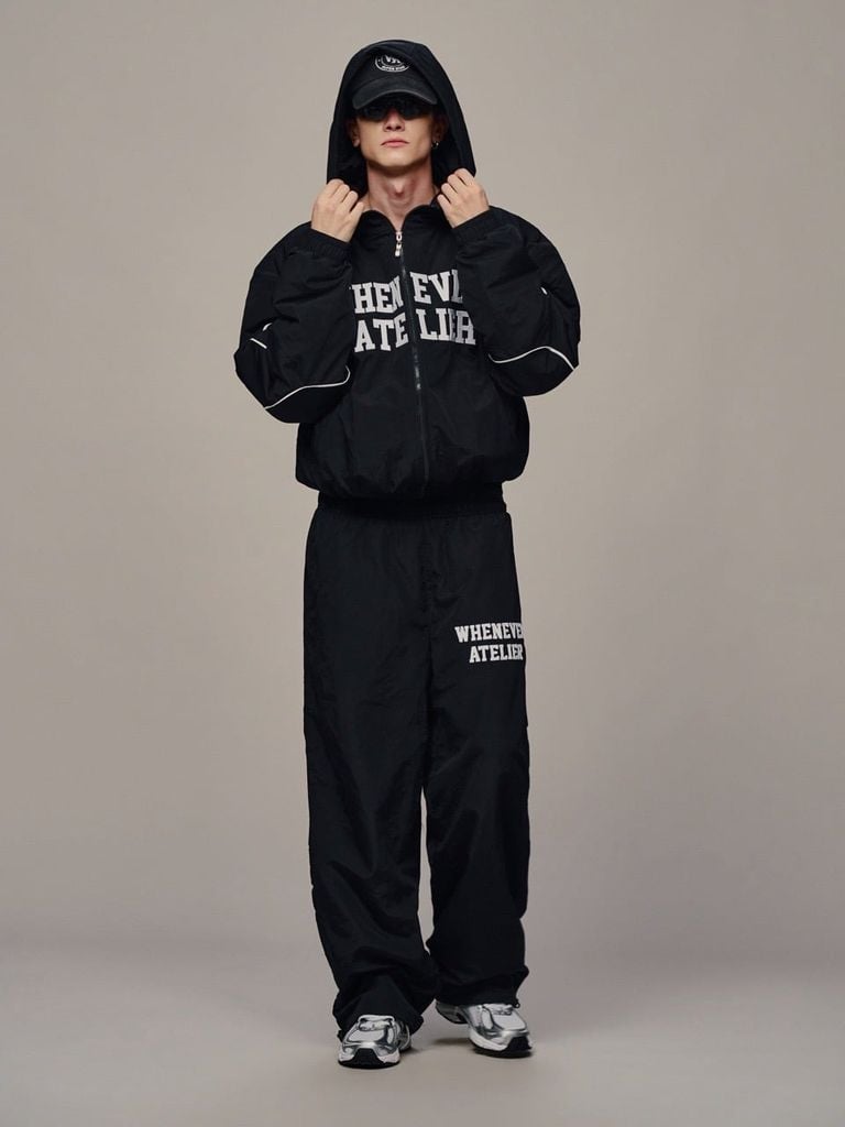 ÁO KHOÁC ''WHENEVER'' EMBROIDERED NYLON JACKET / BLACK