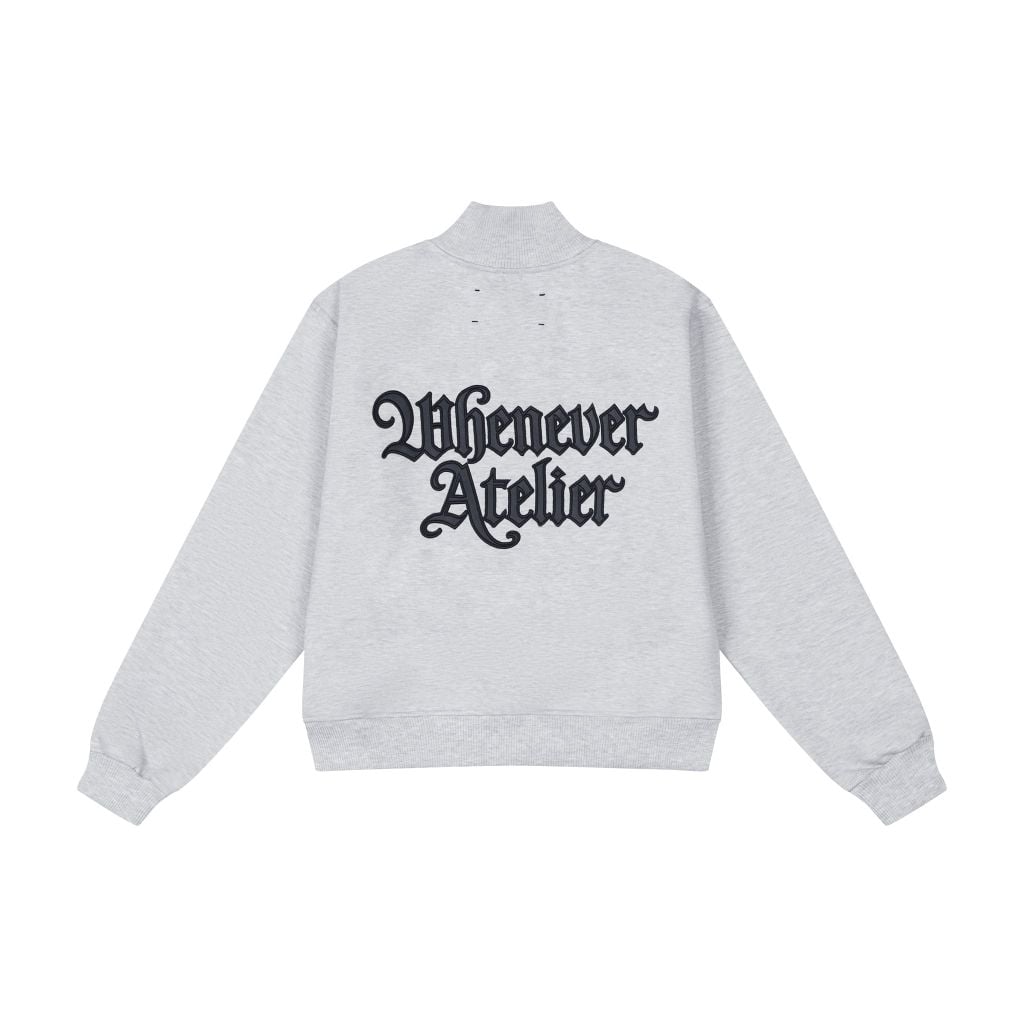 ÁO “WHENEVER” LOGO HALF-ZIP SWEATSHIRT / PREMIUM GREY