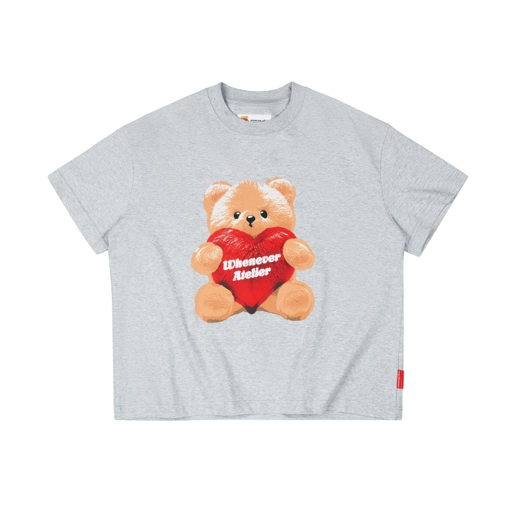 “WHENEVER” BEAR T-SHIRT / GREY