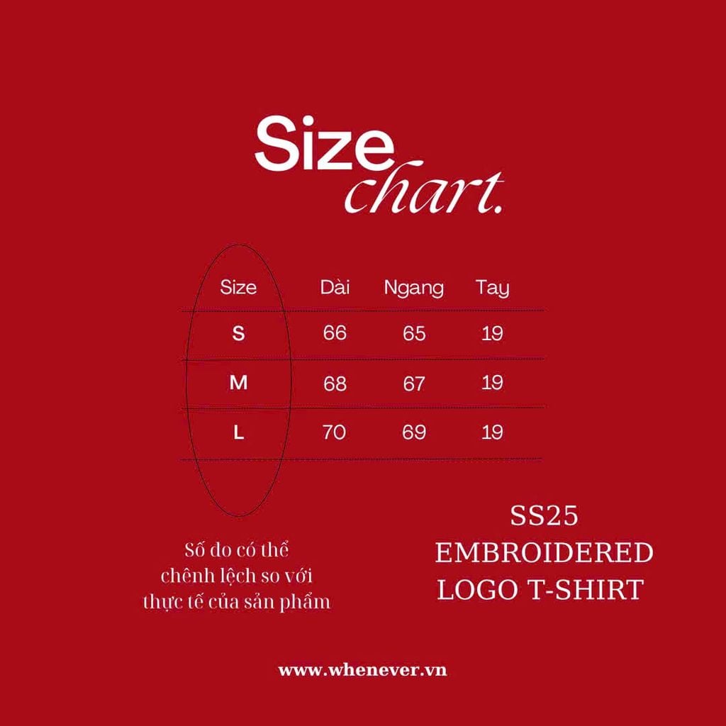 “WHENEVER” SS25 EMBROIDERED LOGO T-SHIRT / BLACK