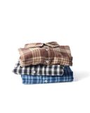 "WHENEVER" FLANNEL PLAID LONG-SLEEVE SHIRT / BLACK