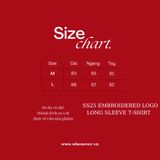 “WHENEVER” SS25 EMBROIDERED LOGO LONG SLEEVES T-SHIRT / WHITE