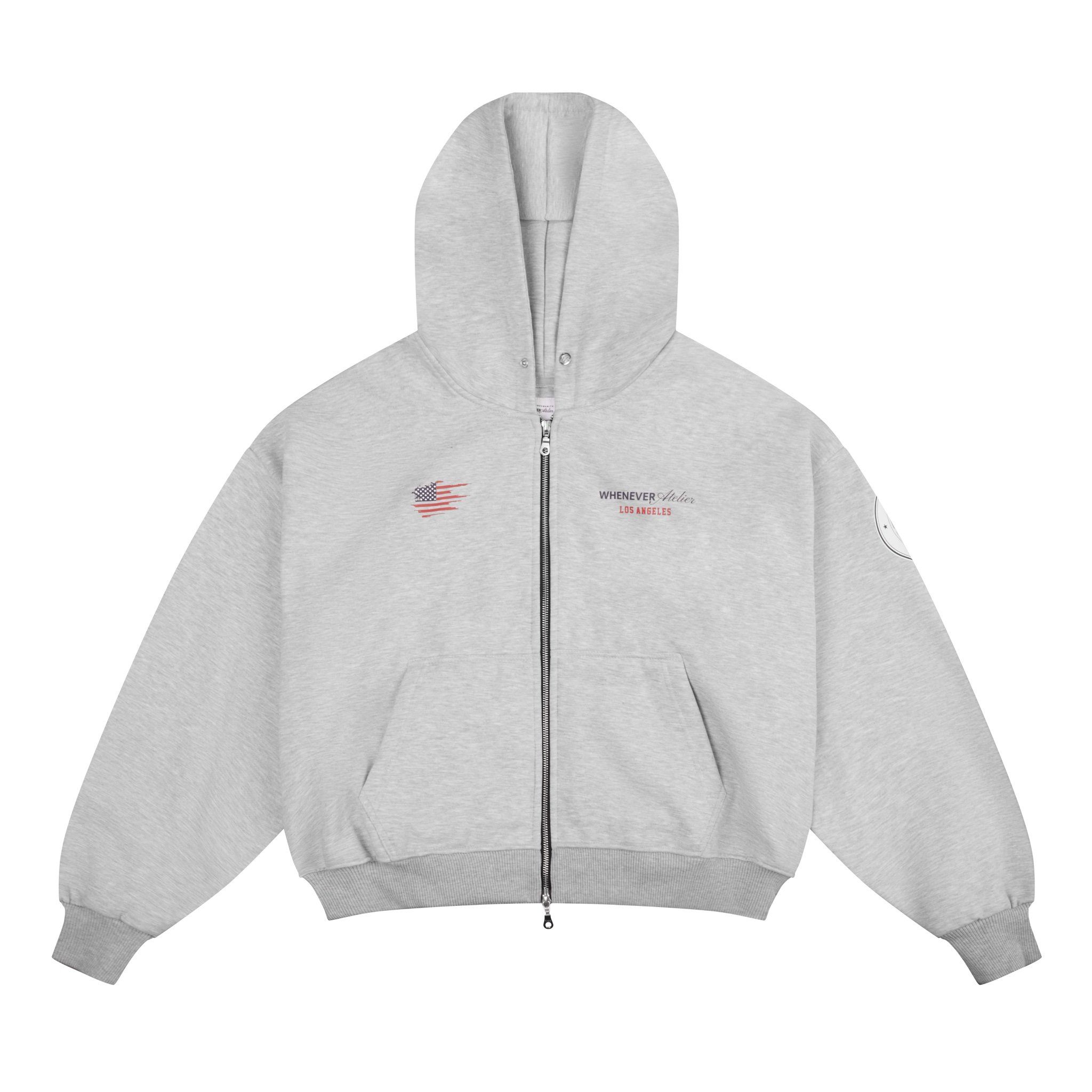 “WHENEVER” LA HOODIE ZIP / PREMIUM GREY