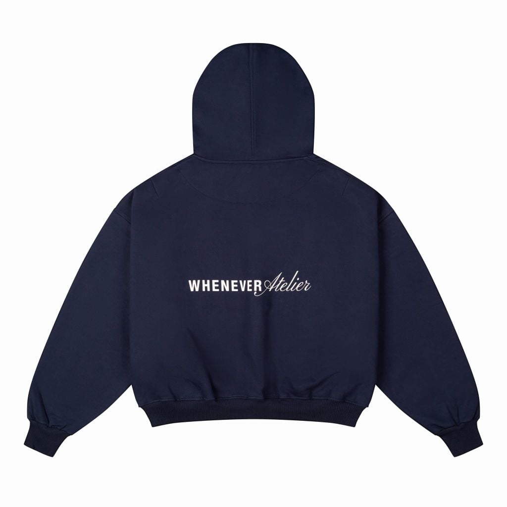 “WHENEVER” BEAR HOODIE / NAVY