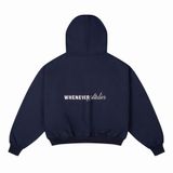 “WHENEVER” BEAR HOODIE / NAVY