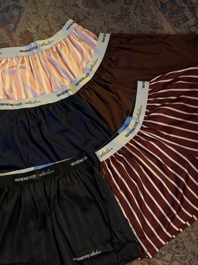 “WHENEVER” QUẦN SATIN PAJAMA SHORTS / BROWN