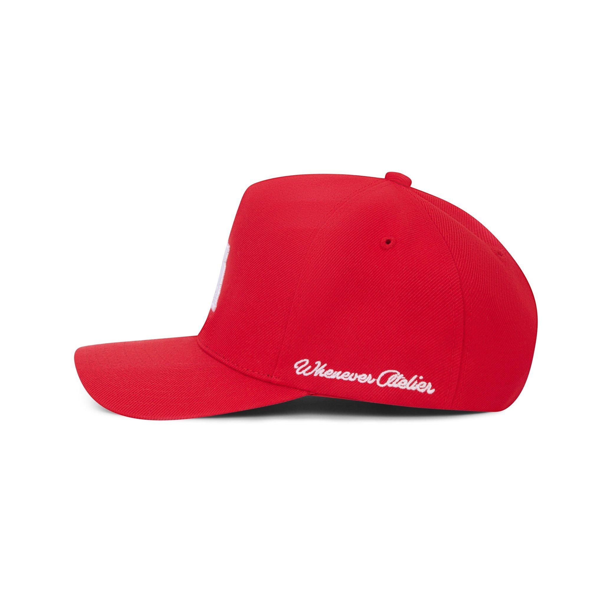 “WHENEVER” WA KHAKI TRUCKER HAT / RED