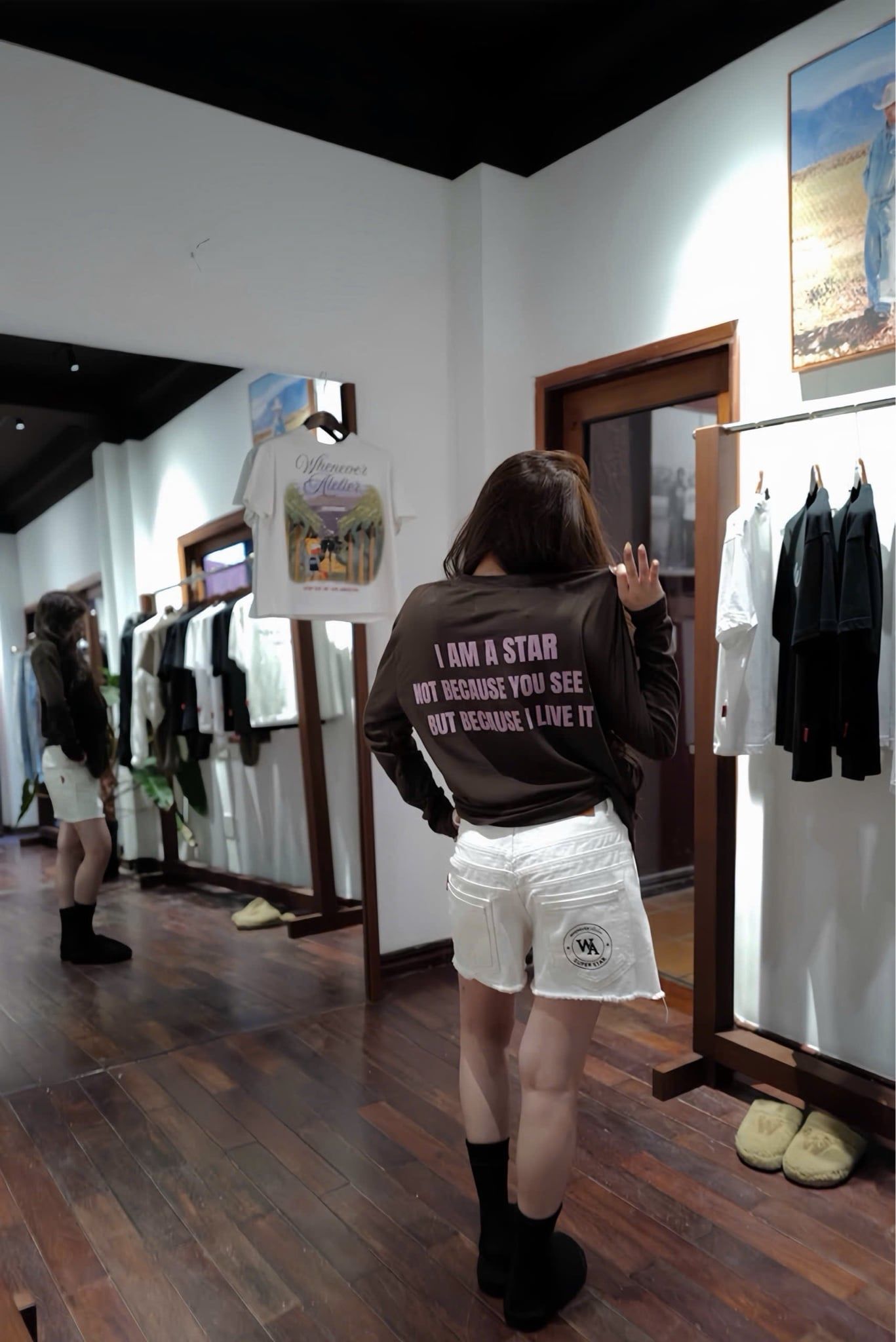 Áo tay dài "WHENEVER" STAR MANIFESTO LONGSLEEVES/ BROWN