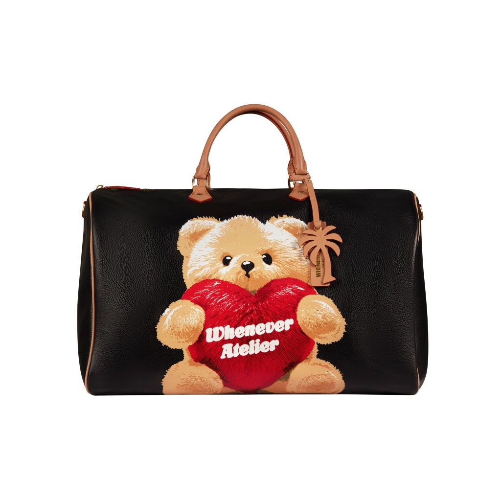 “WHENEVER” BEAR LEATHER BAG / BLACK