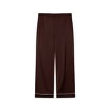 "WHENEVER" BỘ ÁO VÀ QUẦN DÀI SATIN LONG PAJAMA SHIRT + PANTS  / BROWN
