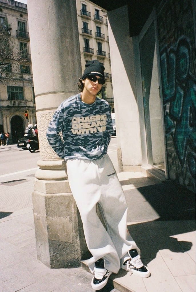 ÁO TAY DÀI  “WHENEVER” WAFFLE CAMO LONG SLEEVES / BLUE
