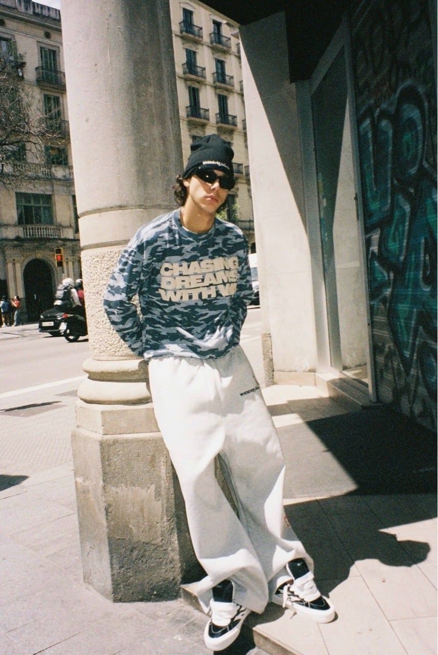 ÁO TAY DÀI  “WHENEVER” WAFFLE CAMO LONG SLEEVES / BLUE