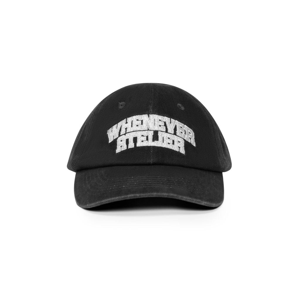 “WHENEVER” WASHED DENIM HAT / BLACK