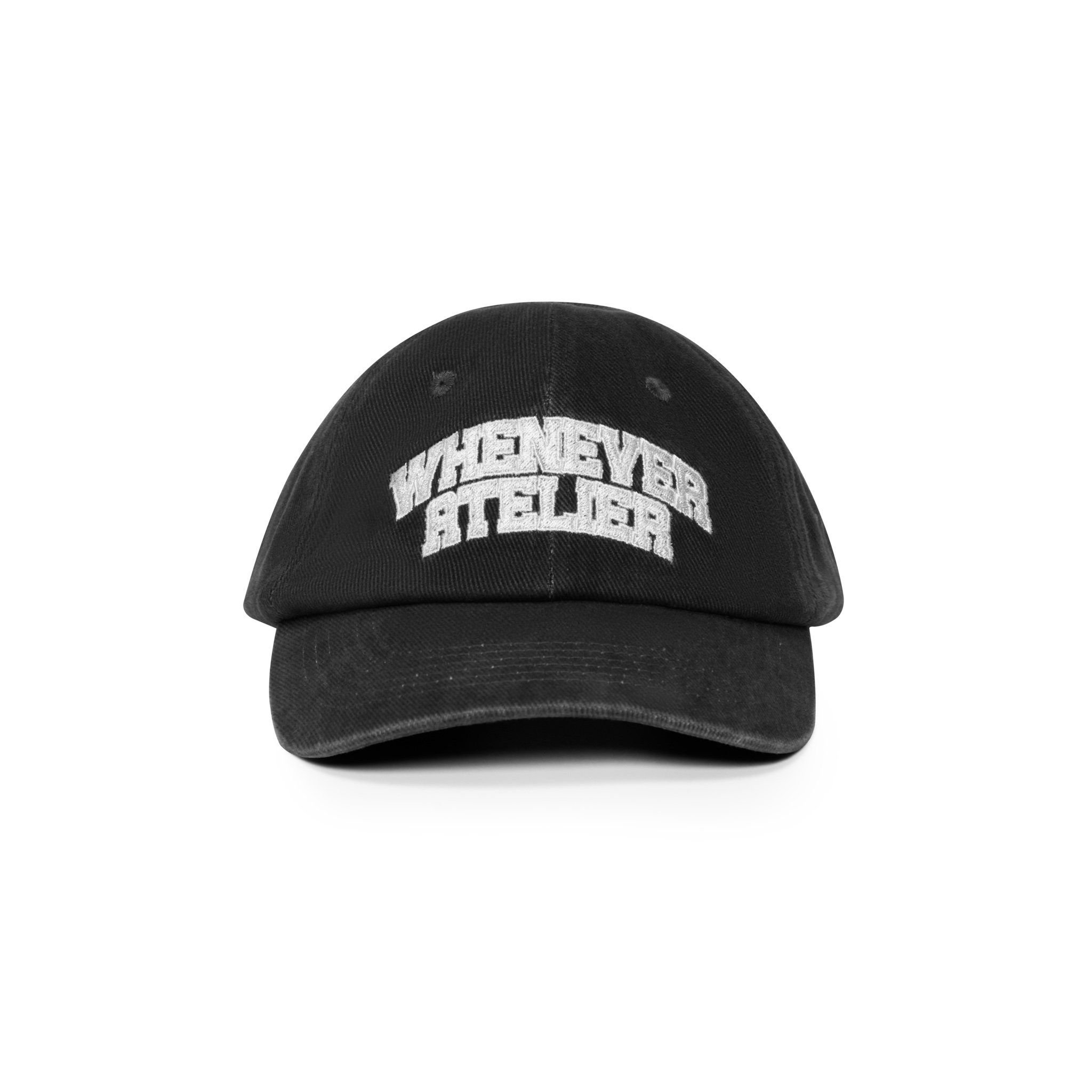 “WHENEVER” WASHED DENIM HAT / BLACK