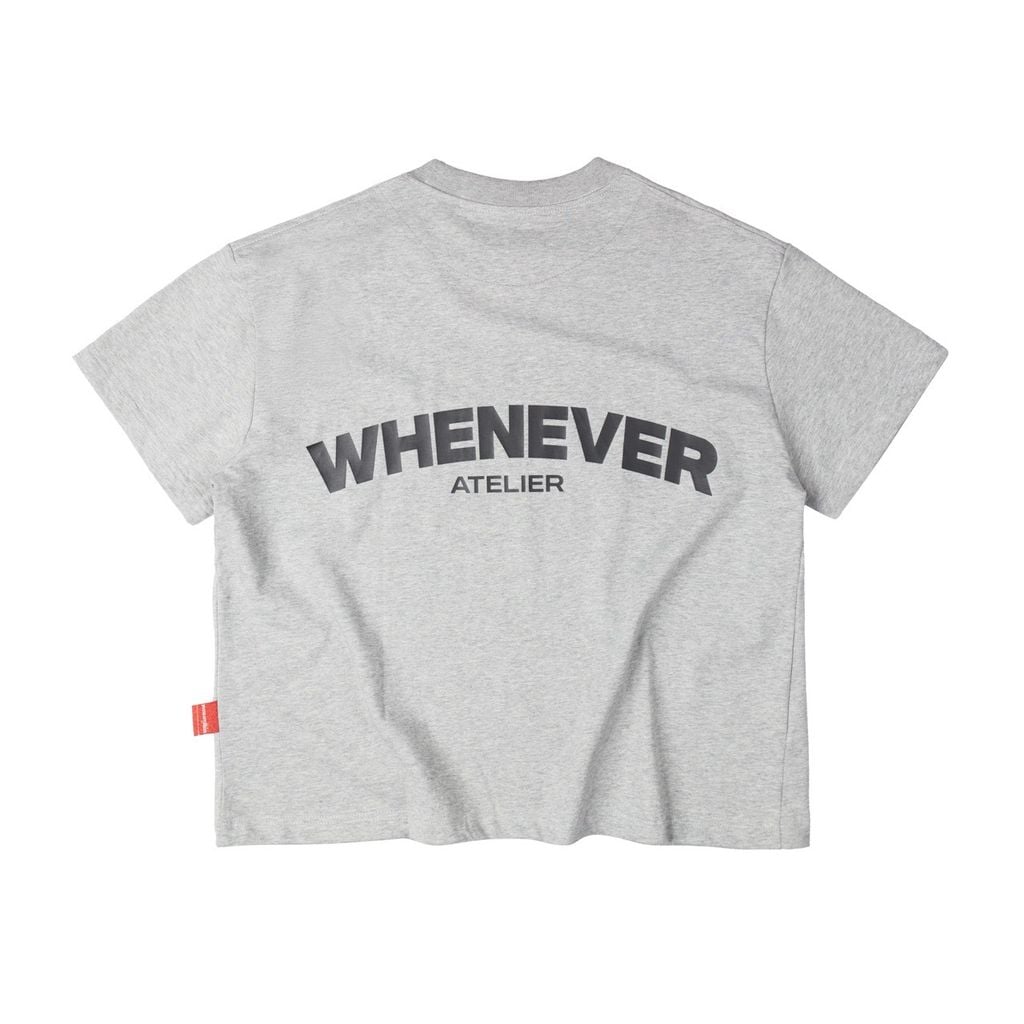 “ WHENEVER “ LOGO OVERSIZE T-SHIRT / GREY