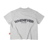 “ WHENEVER “ LOGO OVERSIZE T-SHIRT / GREY