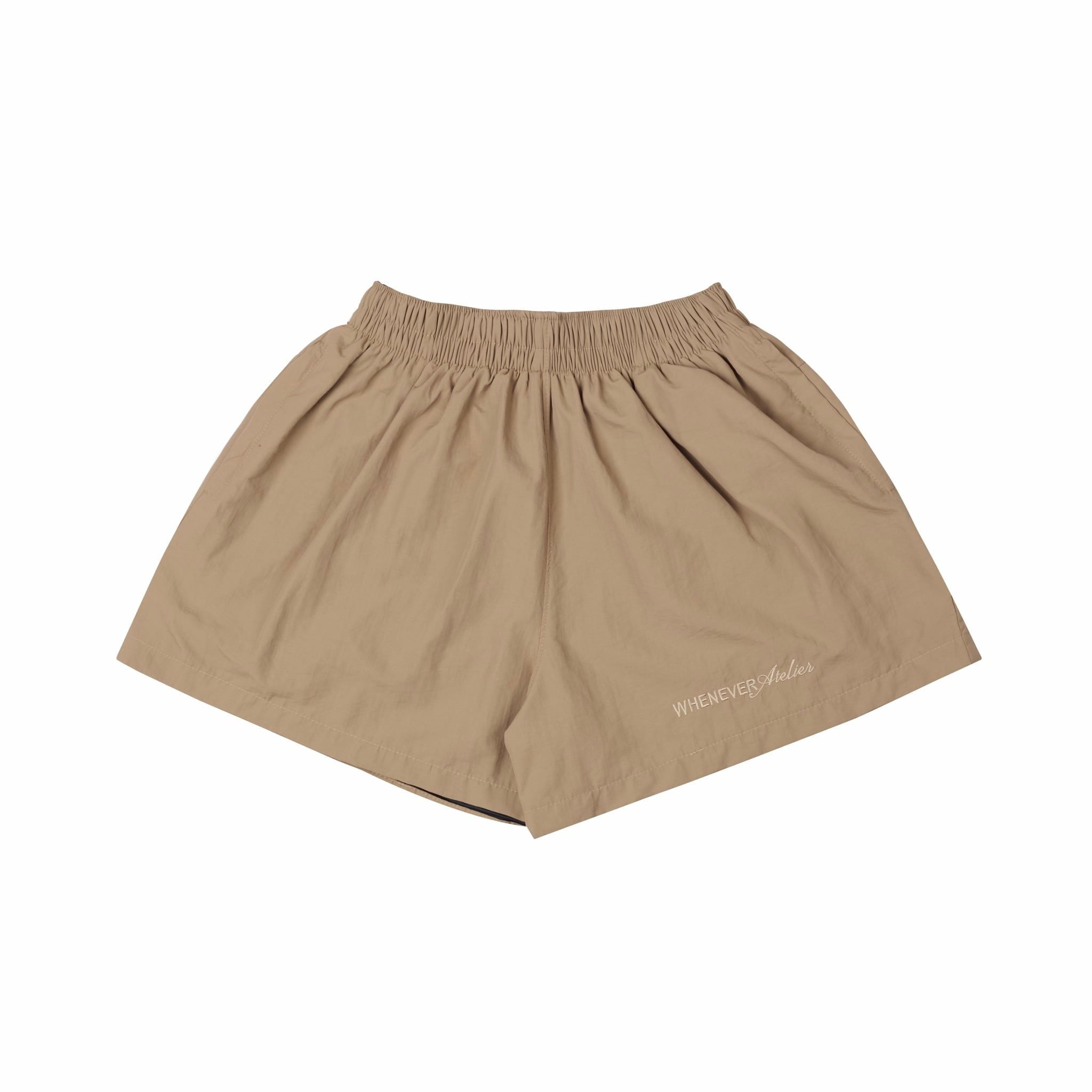 QUẦN ''WHENEVER'' LOGO BASIC SHORTS/ BEIGE