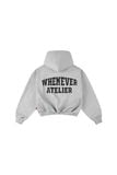 ÁO KHOÁC "WHENEVER" SIGNATURE LOGO EMBROIDERED ZIP-UP HOODIE/ GREY