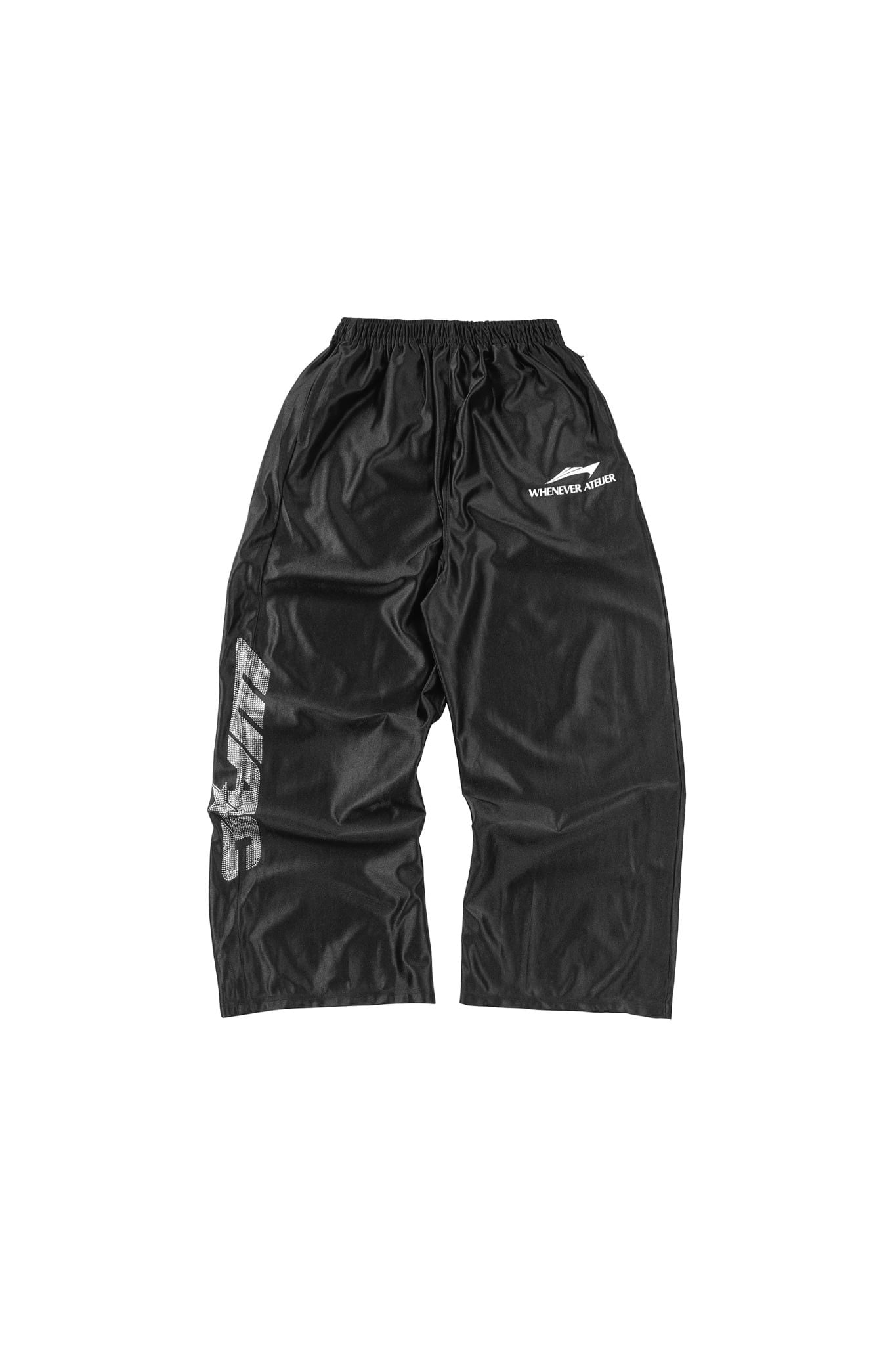 QUẦN DÀI "WHENEVER" SATIN LOGO PANTS/ BLACK