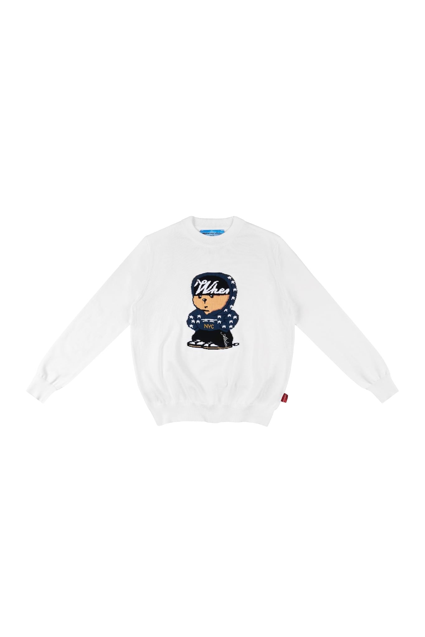ÁO SWEATER DỆT KIM DÀI TAY "WHENEVER" STAR BEAR SWEATER/ WHITE