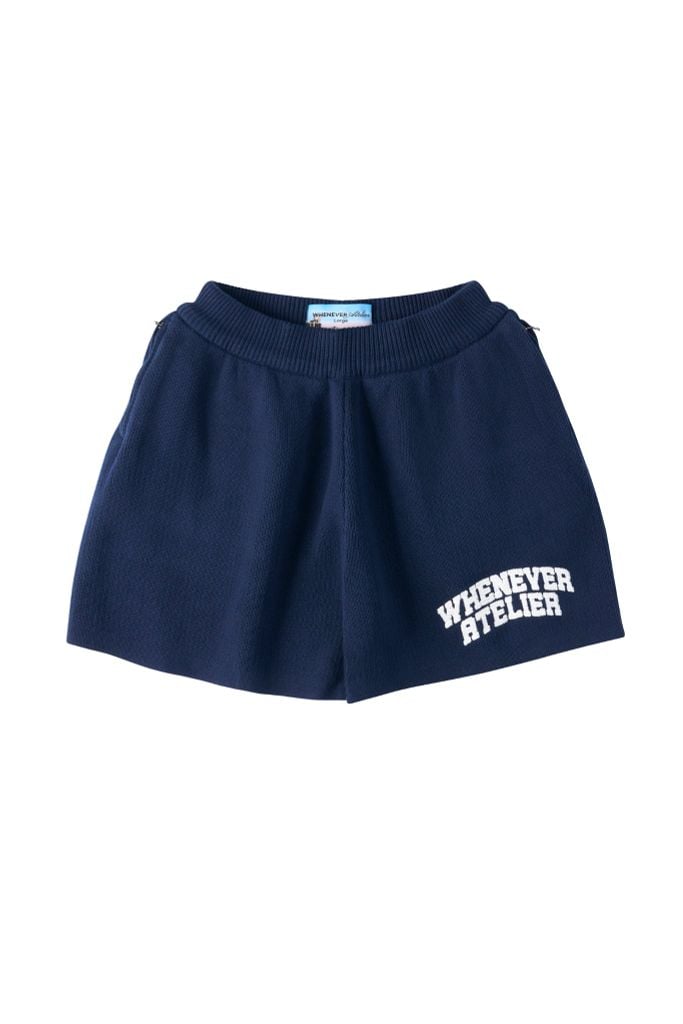 QUẦN DỆT LEN "WHENEVER" BASIC LOGO KNIT SHORT/ NAVY