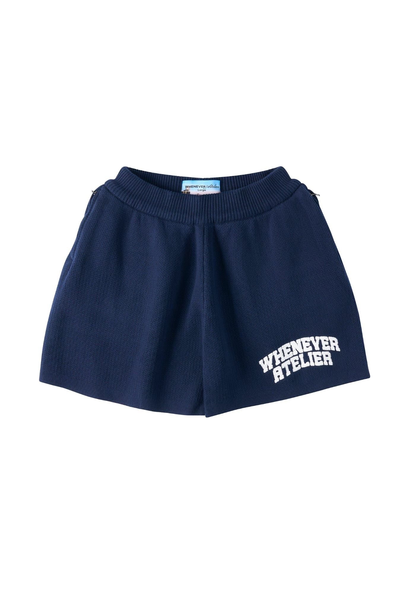 QUẦN DỆT LEN "WHENEVER" BASIC LOGO KNIT SHORT/ NAVY