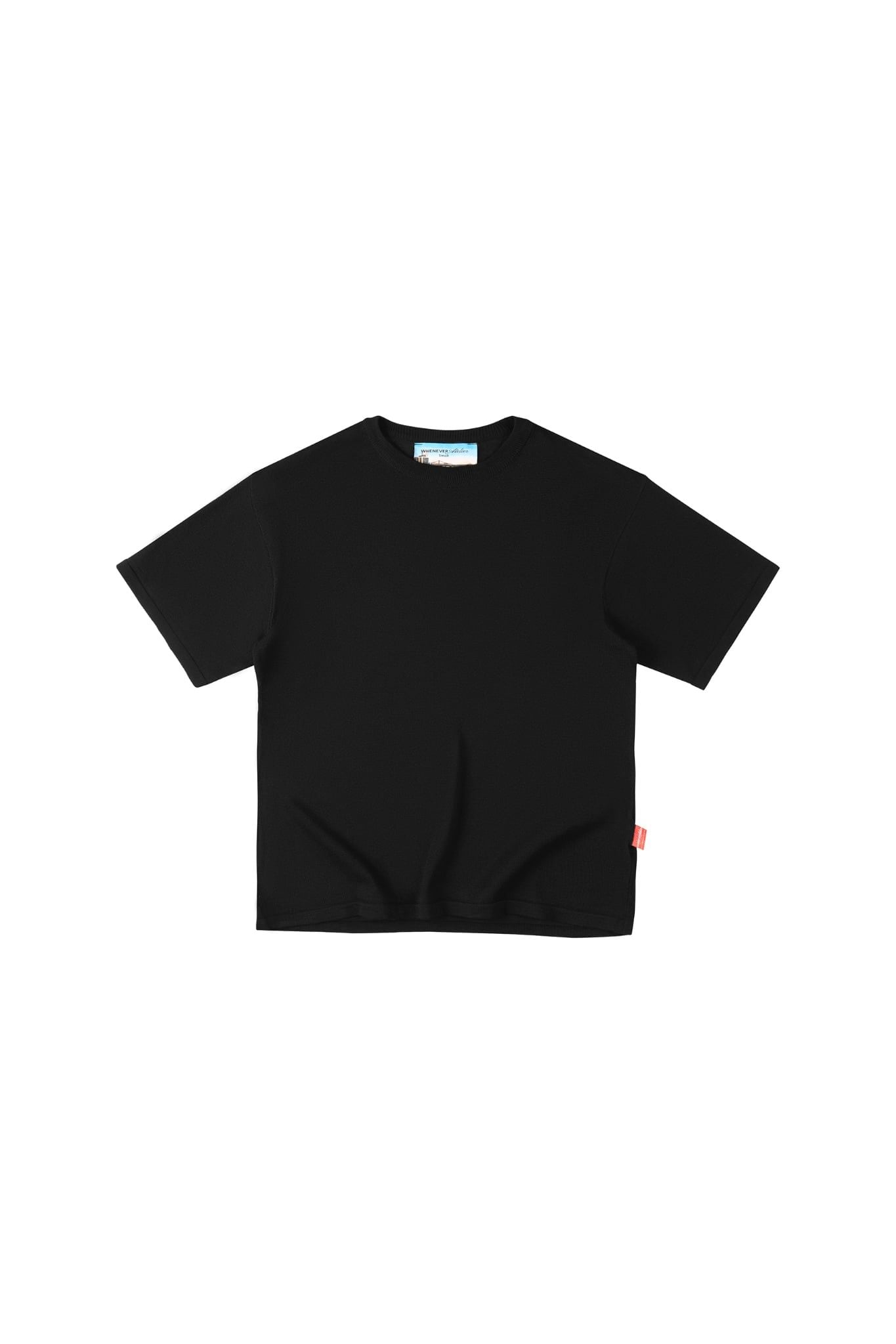 ÁO THUN DỆT LEN CÓ LOGO "WHENEVER" DISTRESSED LOGO T-SHIRT/ BLACK