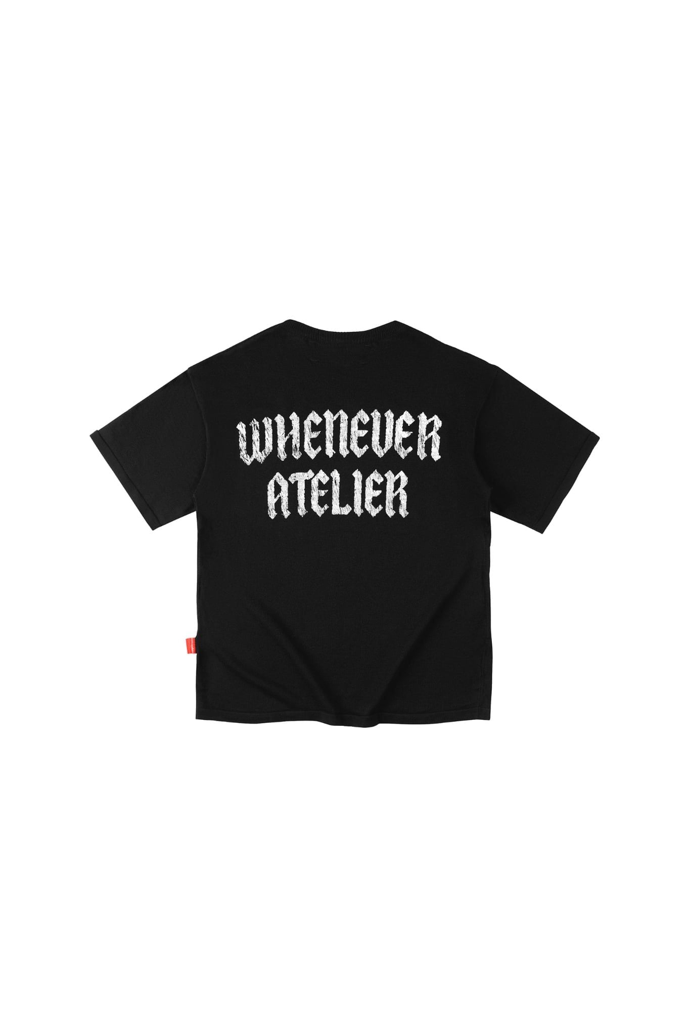 ÁO THUN DỆT LEN CÓ LOGO "WHENEVER" DISTRESSED LOGO T-SHIRT/ BLACK