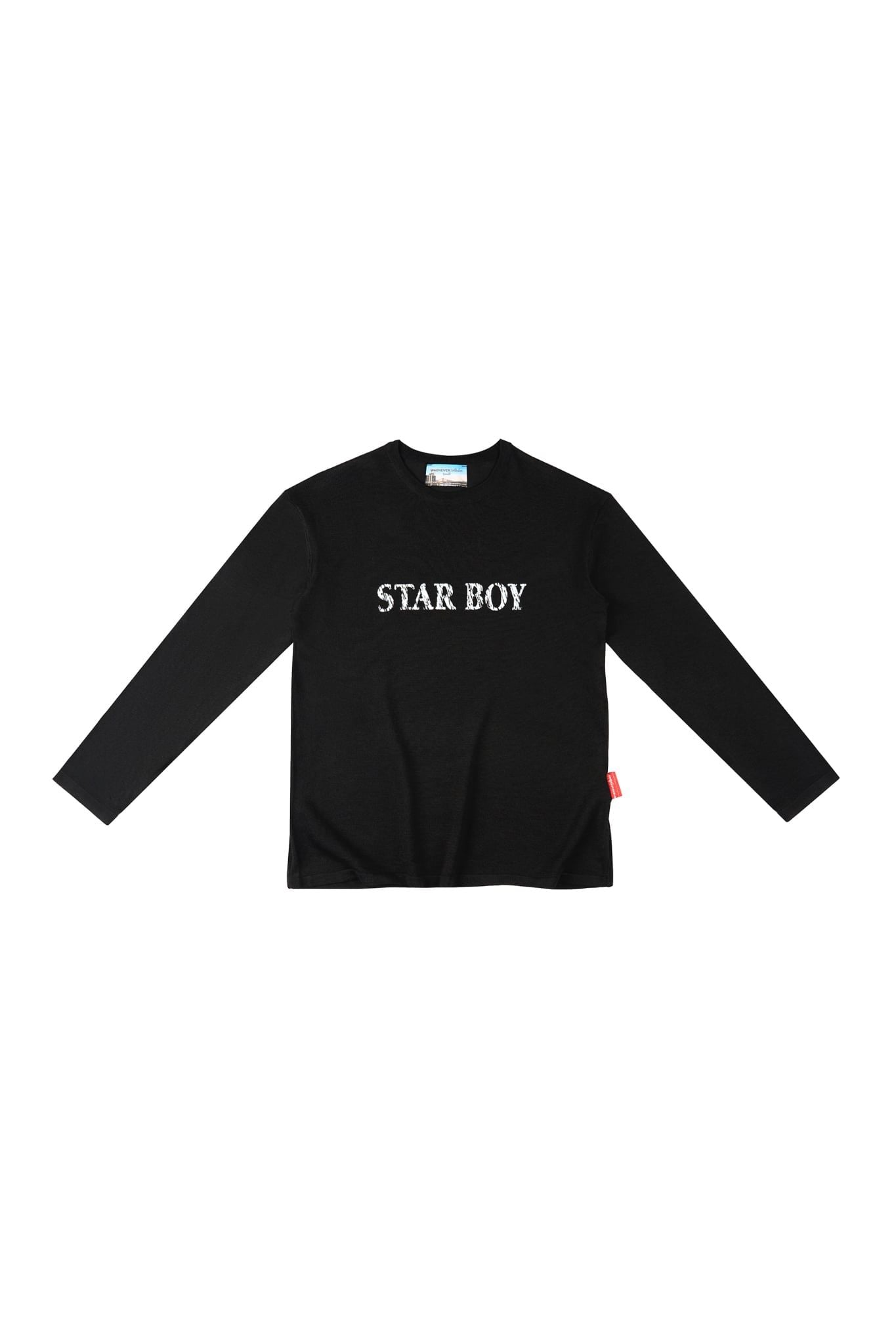 ÁO DỆT LEN TAY DÀI "WHENEVER" STAR BOY LONG SLEEVE T-SHIRT/ BLACK